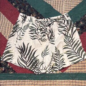 C&C California High Waist White and Green Shorts